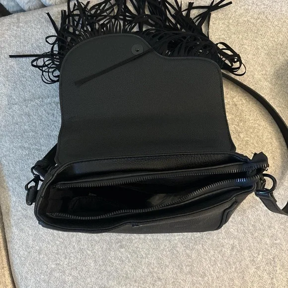 Black Fringe Crossbody Bag - Picture 2 of 2